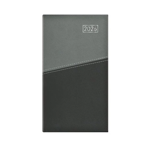 Zsebnaptár, álló elrendezésű, TOPTIMER "Duplex", szürke-antracit