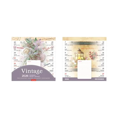 Naptár, fali, mágneses, kétheti, TOPTIMER, vintage