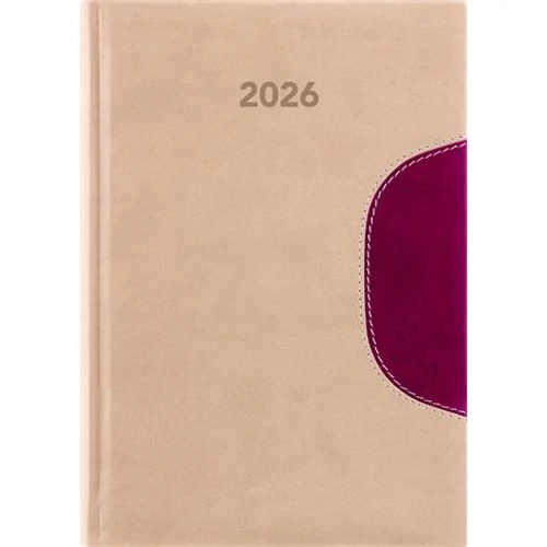 Naptár, tervező, B5, heti, DAYLINER "Memphis", bézs-padlizsán