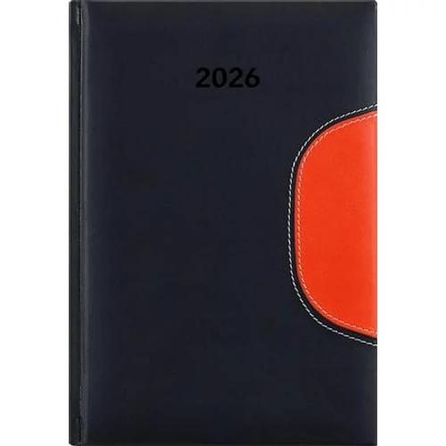 Naptár, tervező, B5, heti, DAYLINER "Memphis", fekete-narancs