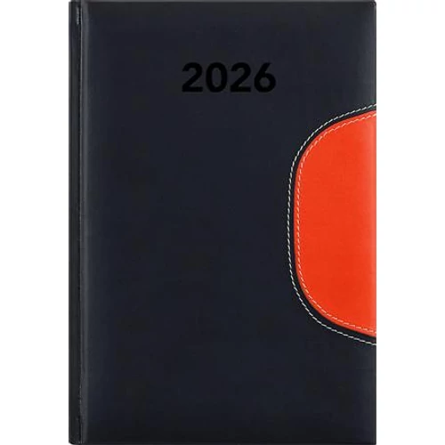 Naptár, tervező, B6, heti, DAYLINER "Memphis", fekete-narancs