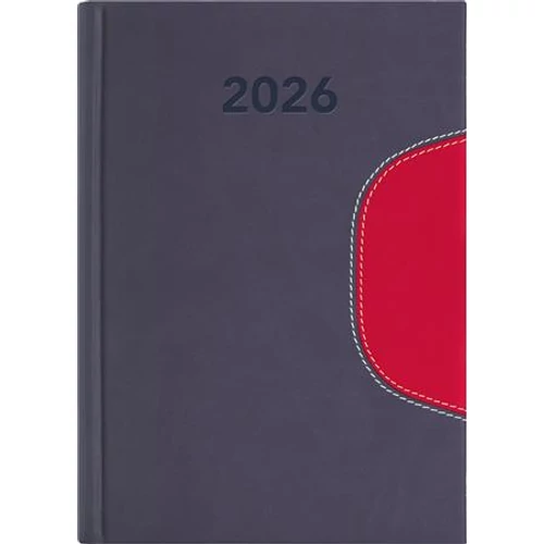 Naptár, tervező, B6, heti, DAYLINER "Memphis", szürke-piros