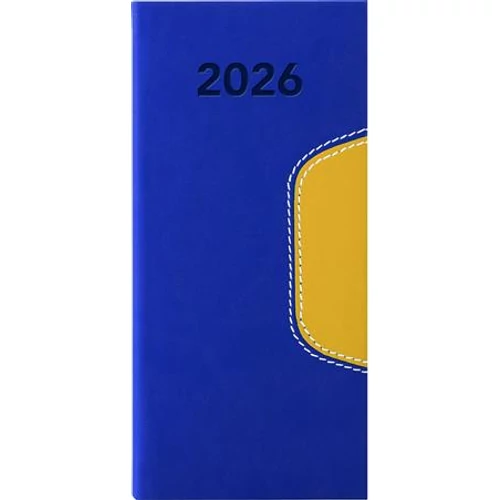 Zsebnaptár fehér lapokkal fekvő Memphis Kék-sárga Dayliner 2023.