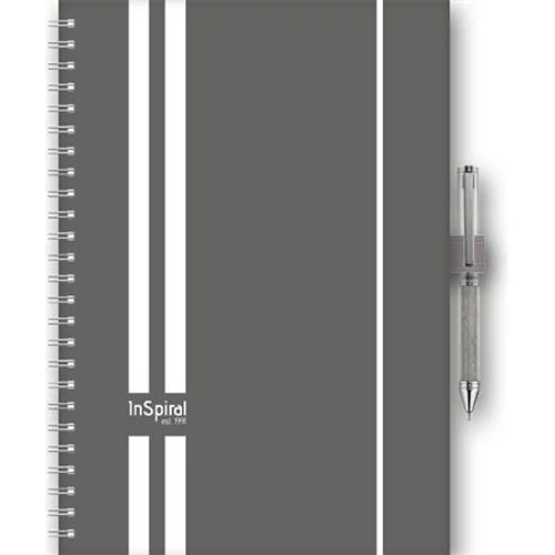 Naptár, tervező, A5, heti, DAYLINER, "InSpiral", szürke-fehér