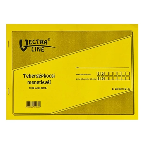 Tehergépjármű menetlevél A4, 100lap,os D.GEPJ.21/UJ Bluering®