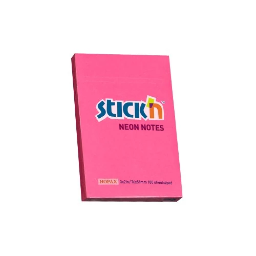 Öntapadó jegyzettömb STICK`N 76x51mm neon pink 100 lap