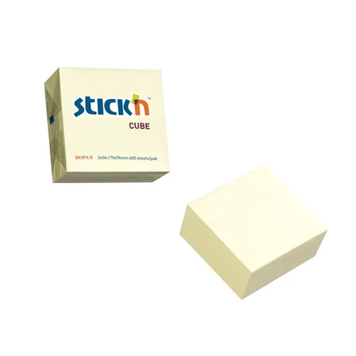 Öntapadó jegyzettömb STICK`N 76x76mm pasztel sárga 400 lap