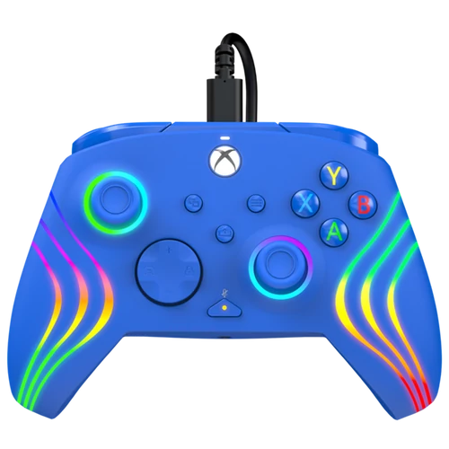 PDP 049-024-BL Afterglow Wave Xbox Series X|S/Xbox One/PC vezetékes RGB LED kék kontroller