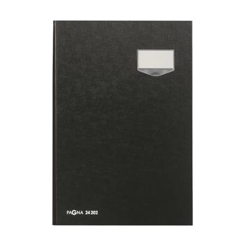 Aláírókönyv, A4, 20 rekeszes, karton, PAGNA, fekete