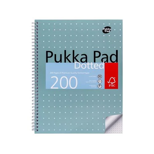 Spirálfüzet, A4+, pontrácsos, 100 lap, PUKKA PAD "Metallic Jotta"