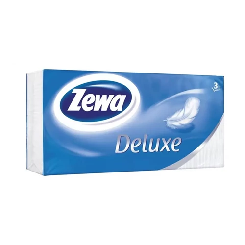 Papír zsebkendő, 3 rétegű, 90db, ZEWA "Deluxe", illatmentes, 90db/cs