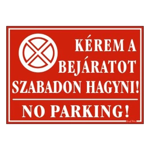 Piktogram Kérem a bejáratot szabadon hagyni! piros