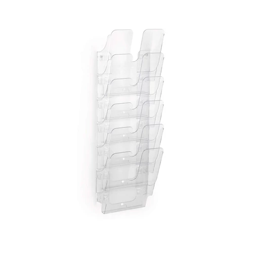 Prospektustartó, fali, álló, 6db, A4, DURABLE "FLEXIPLUS 6", áttetsző