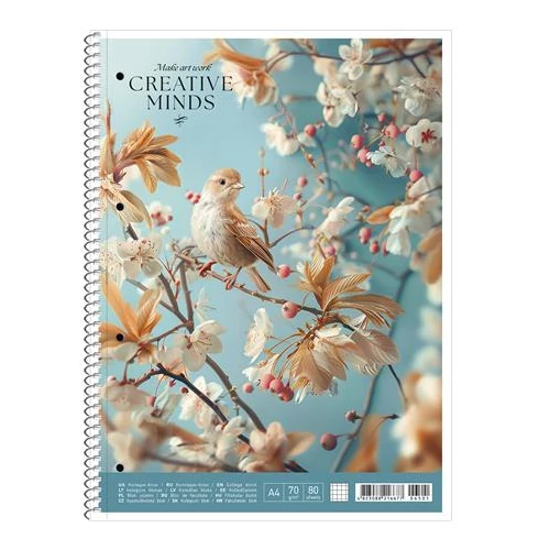 Spirálfüzet, A4, kockás, 80 lap, SHOLYARYK "College Block Creative Minds", vegyes