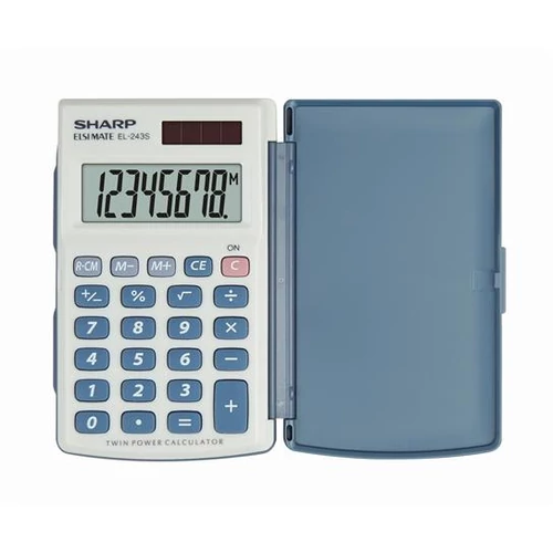 Zsebszámológép, 8 számjegy, fedeles, SHARP "EL-243S"