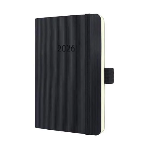 Naptár, A6, heti, 2026, puha borító, SIGEL "Conceptum", fekete