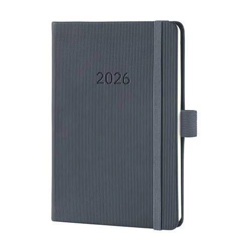 Naptár, A6, heti, 2026, kemény borító, SIGEL "Conceptum", sötét szürke