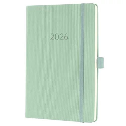 Naptár, A5, heti, 2026, kemény borító, SIGEL "Conceptum", mentazöld