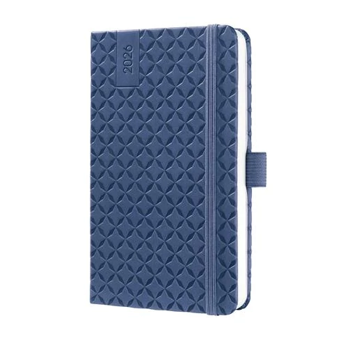 Naptár, A6, heti, 2026, kemény borító, SIGEL "Jolie", indigókék