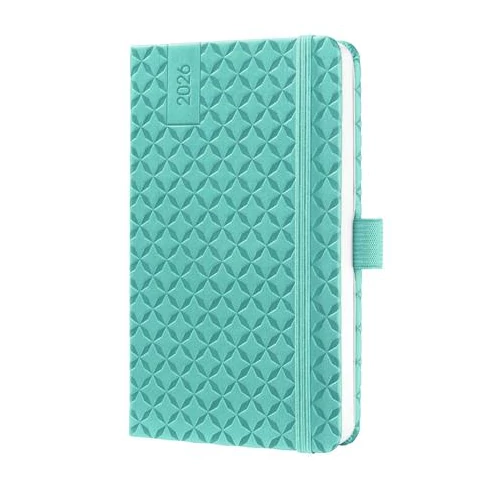 Naptár, A6, heti, 2026, kemény borító, SIGEL "Jolie", aqua zöld