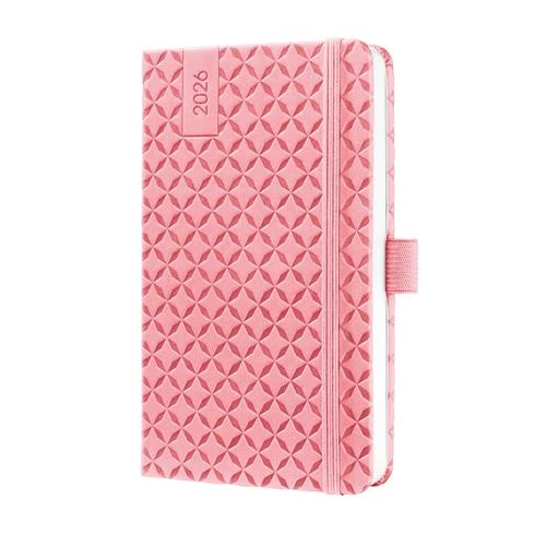 Naptár, A6, heti, 2026, kemény borító, SIGEL "Jolie", rózsaszín