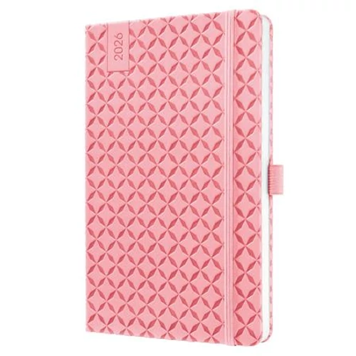 Naptár, A5, heti, 2026, kemény borító, SIGEL "Jolie", rózsaszín