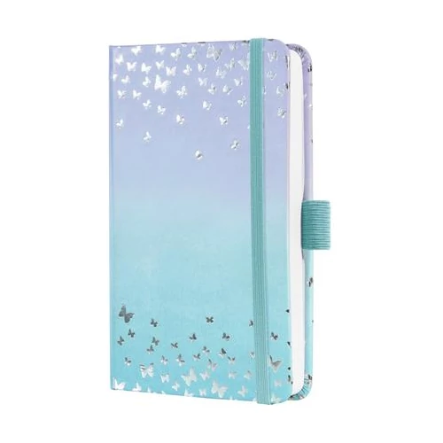 Naptár, A6, heti, 2026, kemény borító, SIGEL "Jolie", Butterfly Confetti Sky