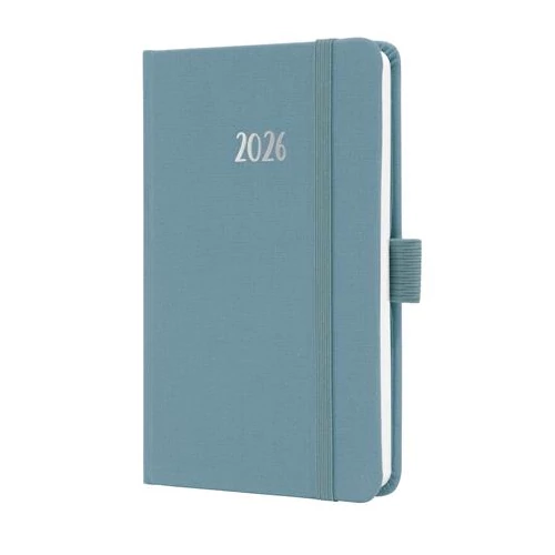 Naptár, A6, heti, 2026, dombornyomott borító, SIGEL "Jolie", kobalt kék