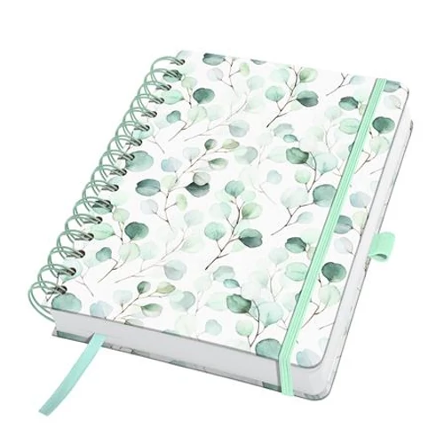 Spirálfüzet, 168x215 mm, sima, 120 lap, keményfedeles, SIGEL "Jolie Eucalyptus Day"