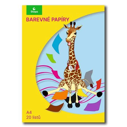 Színes papír,  A4, 80g, 2x10 lap  STEPA, vegyes színek