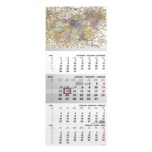 Speditőrnaptár TOPTIMER T079 1 tömbös 4 havi Magyarország 2025.