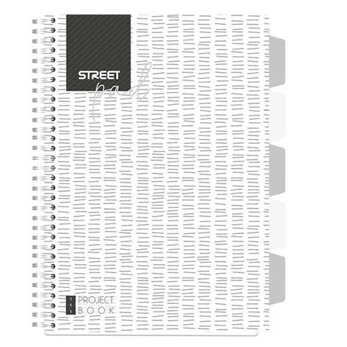 Spirálfüzet STREET Pad regiszteres A4 kockás 100 lapos fehér