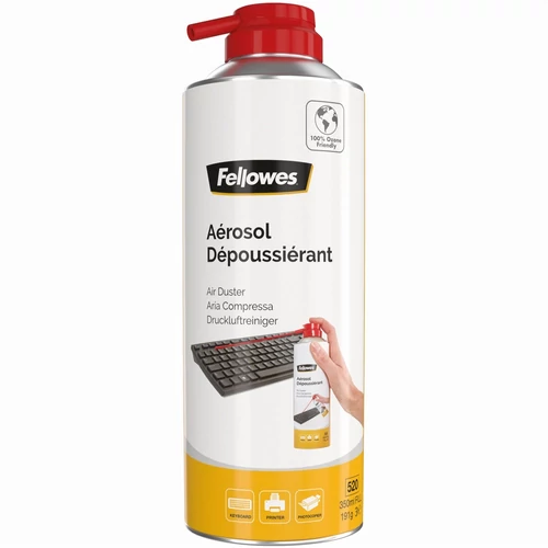 Sűrített levegős porpisztoly, HFC mentes, gyúlékony, 520 ml/350 ml, FELLOWES