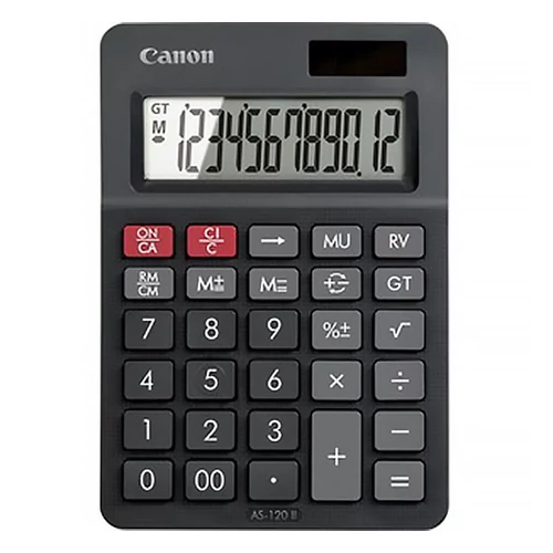 Számológép, asztali, 12 számjegy, környezetbarát, CANON "AS-120"