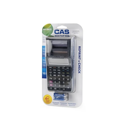 Számológép, szalagos, 12 számjegy, 1 színű nyomtató, CASIO "HR-8RCE"