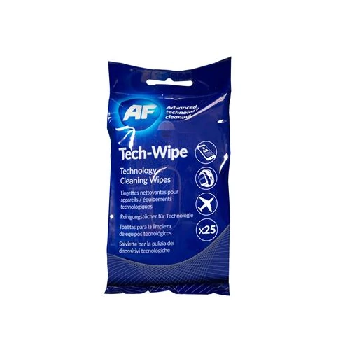 Tisztítókendő, képernyőhöz, alkoholmentes, nedves, 25 db, AF "Tech-wipes"