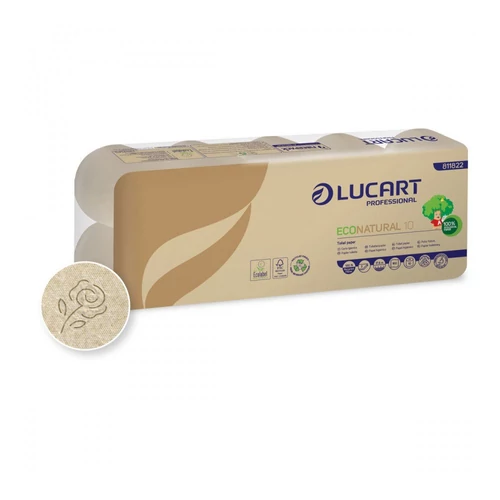 Toalettpapír, 2 rétegű, kistekercses, 19,8 m, LUCART, "EcoNatural10", 10tek/cs