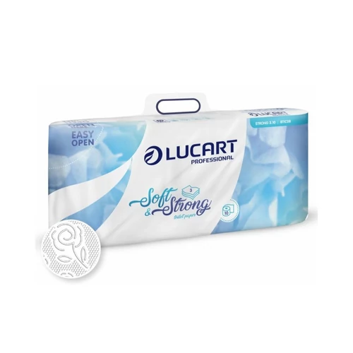 Toalettpapír, 3 rétegű, kistekercses, 10 tekercs, LUCART "Soft and Strong", fehér