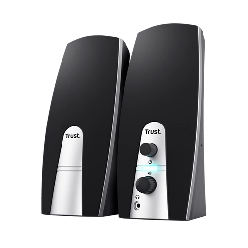 Trust Basics (5W RMS; hangerőszabályzó; 3,5mm jack; USB tápcsatlakozó) fekete 2.0 hangszóró