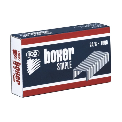 Tűzőkapocs, 24/6, horganyzott, BOXER, 1000db/doboz