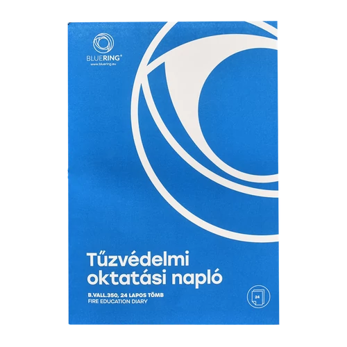 Tűzvédelmi okt napló 24lapos A4, álló B.VALL.350 Bluering®