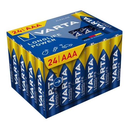 Elem, AAA mikro, 24 db, műanyagmentes, VARTA "Longlife Power"