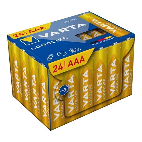Elem, AAA mikro, 24 db, műanyagmentes, VARTA "Longlife"