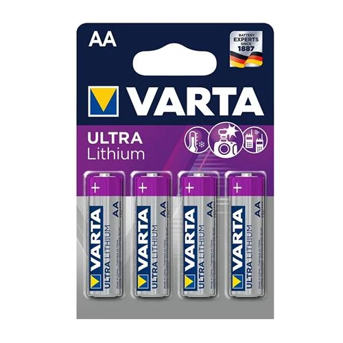 Elem, AA ceruza, 4 db, lítium, VARTA "Ultra Lithium"