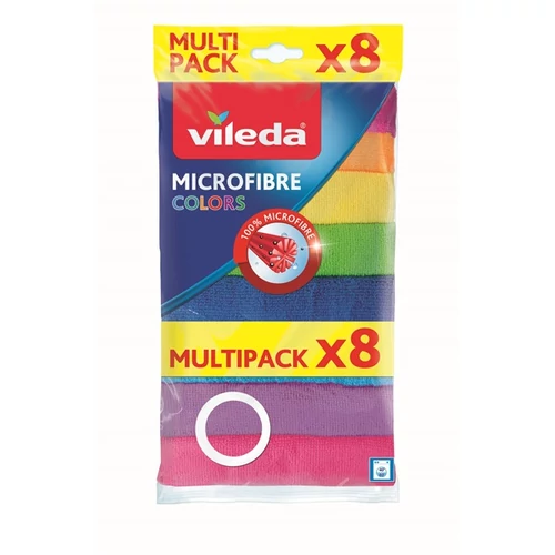 Törlőkendő, mikroszállal, VILEDA "Colors", 8db/cs