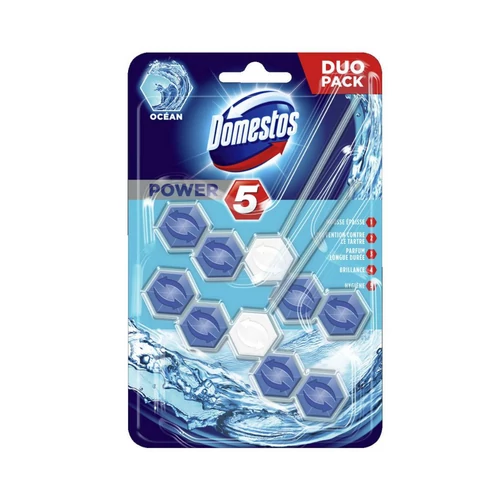 WC fertőtlenítő, 2 db-os, DOMESTOS "Power 5", óceán