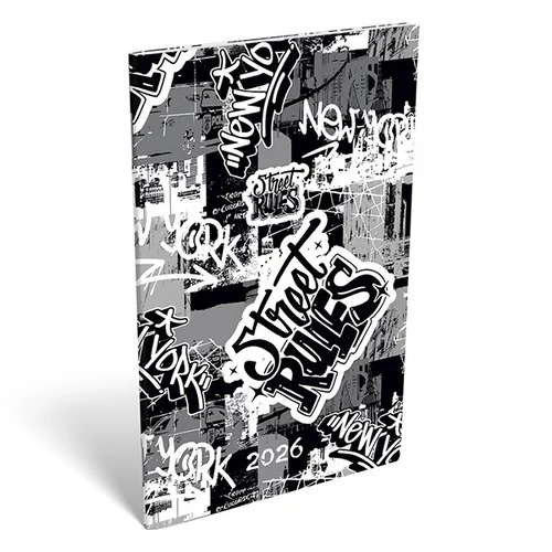 Zsebnaptár LIZZY CARD A/6 heti papírborítós Street rules 2026.