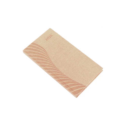 Zsebnaptár álló Amigo, fehér lapokkal drapp Realsystem 2026.