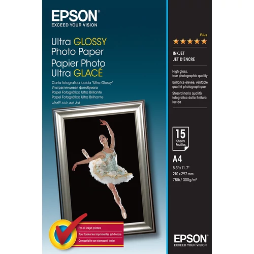 Epson A/4 Ultra Fényes Fotópapír 15Lap 300g