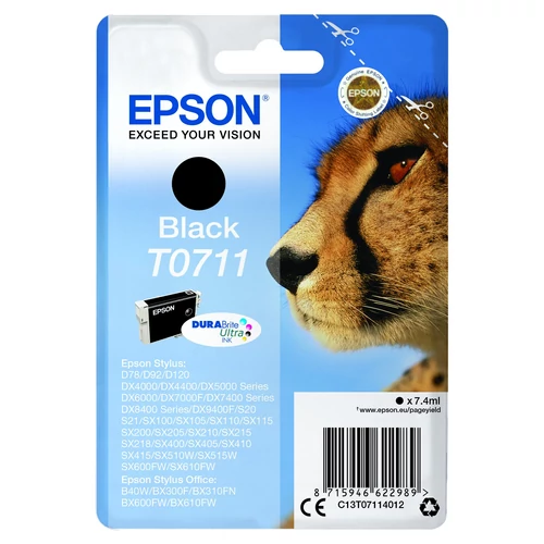 Epson T0711 fekete tintapatron 7,4ml (eredeti)